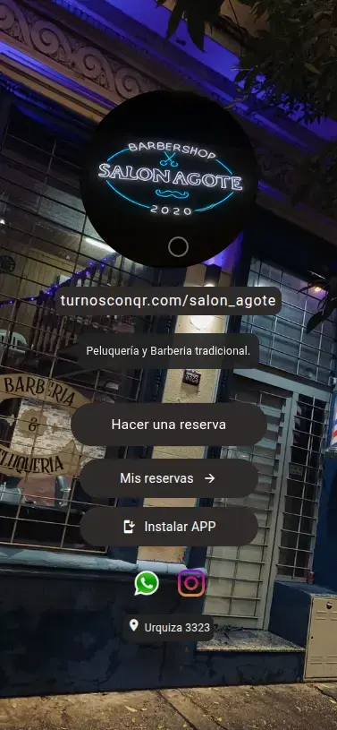 Página de Salón Agote en TurnosConQR